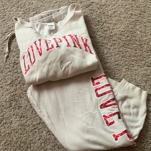 Pink sweat shirt and jogger set